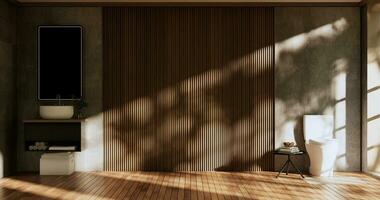 schoonmaak leeg kamer interieur japans wabi sabi stijl.3d renderen foto