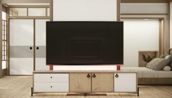 minimaal kabinet voor TV interieur muur model. foto