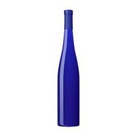 blauwe mode wijnfles geïsoleerd op witte achtergrond