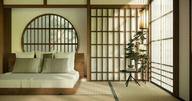 bed kamer origineel - Japans stijl interieur ontwerp. foto