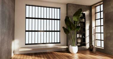 schoonmaak leeg kamer interieur japans wabi sabi stijl.3d renderen foto