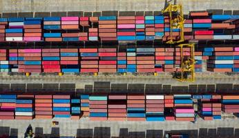 luchtfoto container internationale scheepvaart, logistiek bedrijf foto