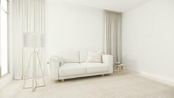 sofa fauteuil minimalistische ontwerp muji stijl.3d renderen foto