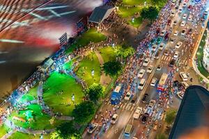 ho chi minh stad, viet naam 5 augustus 2023 mooi nacht in ho chi minh stad bekend net zo Saigon, een van de groot steden is ontwikkelde in Vietnam foto