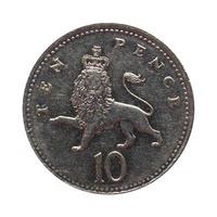 10 pence munt, verenigd koninkrijk foto