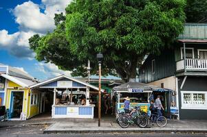 na de Maui branden, alles Aan lahaina's voorkant straat, inclusief buitenshuis markten, eetgelegenheden, en winkels waren vernietigd. foto