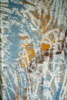 modern abstract olie schilderij kunst ontwerp. oranje, goud, blauw foto