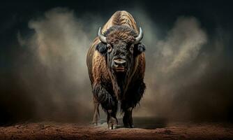 dier wereld Aan een minimaal achtergrond, buffel. ai gegenereerd. pro foto. foto
