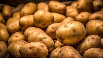 realistisch foto van een bundel van aardappel. top visie groenten landschap. ai gegenereerd