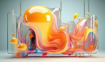 modern abstract samenstelling met glasmorfisme. ai generatief foto