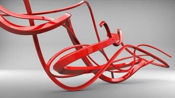 geweldig rood abstract swirly beeldhouwwerk foto