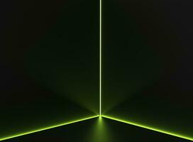 donker kamer met groen stuiteren licht foto