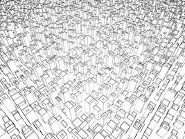 abstract toekomst stad sjabloon - lijn wireframe tekening foto