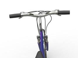 Purper fiets handvatten - eerste persoon visie foto