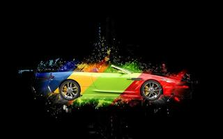 kleurrijk sport- auto - abstract illustratie foto
