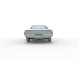 klei model- van de retro spier auto - terug visie - geïsoleerd Aan wit achtergrond. foto