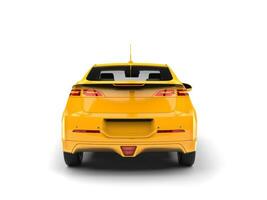 modern bedrijf geel elektrisch auto - achterzijde visie foto