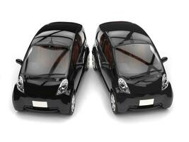 zwart klein ecomonic elektrisch auto's kant door kant foto