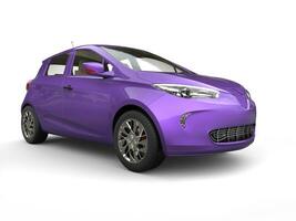 rijk Purper modern elektrisch auto - 3d illustratie foto