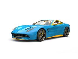 glad blauw snel racing sport- auto met geel details en interieur foto