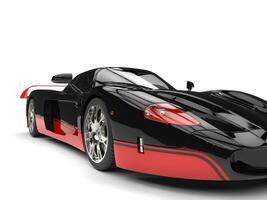 zwart en rood geweldig concept super auto - koplamp detailopname schot foto