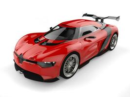 glimmend rood sport concept auto - schoonheid schot - top naar beneden visie foto