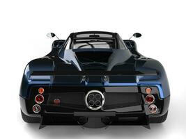 metalen blauw geweldig luxe super sport- auto - terug detailopname schot foto