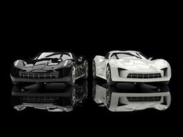 zwart en wit super sport- concept auto's - reflecterende grond foto