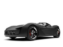 matte zwart modern super sport- concept auto - voorkant wiel detailopname schot foto
