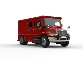 rood gepantserd vervoer vrachtauto foto