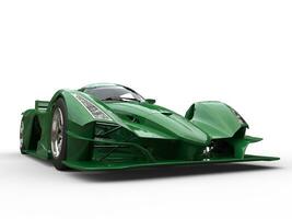 donker groen modern super sport- ras auto - detailopname schot foto