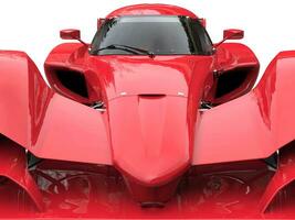 boos rood super ras auto - voorkant visie extreem detailopname schot foto