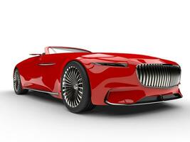 helder rood modern cabriolet concept auto - voorkant visie detailopname schot foto