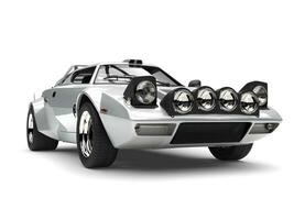 metalen zilver wijnoogst sport- ras auto foto