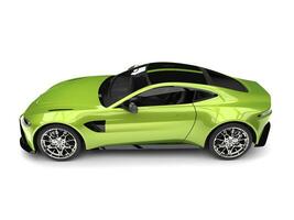 metalen limoen groen modern elektrisch sport- auto - top naar beneden kant visie foto
