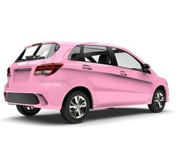 modern klein compact auto's in fantastisch roze kleur - terug visie foto