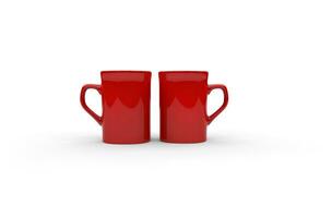twee rood koffie mokken foto