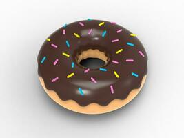 chocola donut met kleurrijk hagelslag Aan top foto