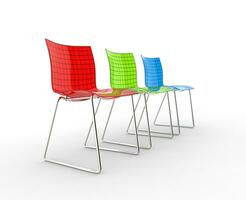 koel kleurrijk plastic stoelen foto