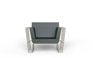 modern zwart fauteuil met metaal draad ondersteunt foto