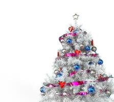 wit Kerstmis boom met rood harten foto