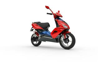rood scooter - geïsoleerd Aan wit achtergrond foto
