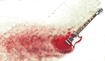 rood elektrisch gitaar uiteenvalt foto