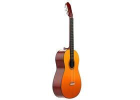 klassiek houten akoestisch gitaar - 3d illustratie - geïsoleerd Aan wit achtergrond foto