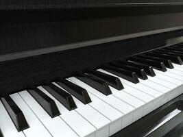 detailopname van piano sleutels - 3d illustratie foto