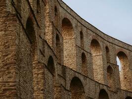 mooi oude Romeins aquaduct - detailopname schot foto