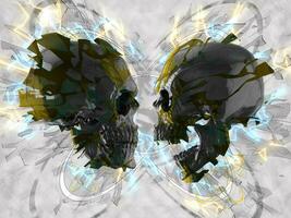 zwart schedels abstract 3d illustratie foto