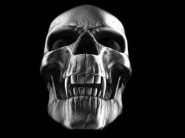 donker zilver demon vampier schedel - laag hoek detailopname schot foto