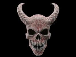 demon schedel met hoorns met scherp tanden foto