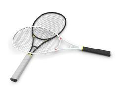 modern tennis rackets Aan de wit grond. foto